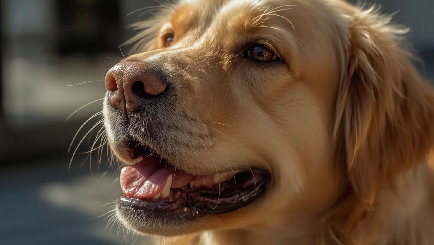 hund leckt sich ständig über die nase